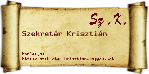 Szekretár Krisztián névjegykártya