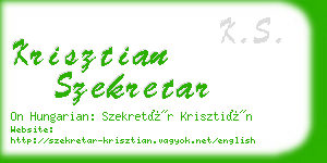 krisztian szekretar business card